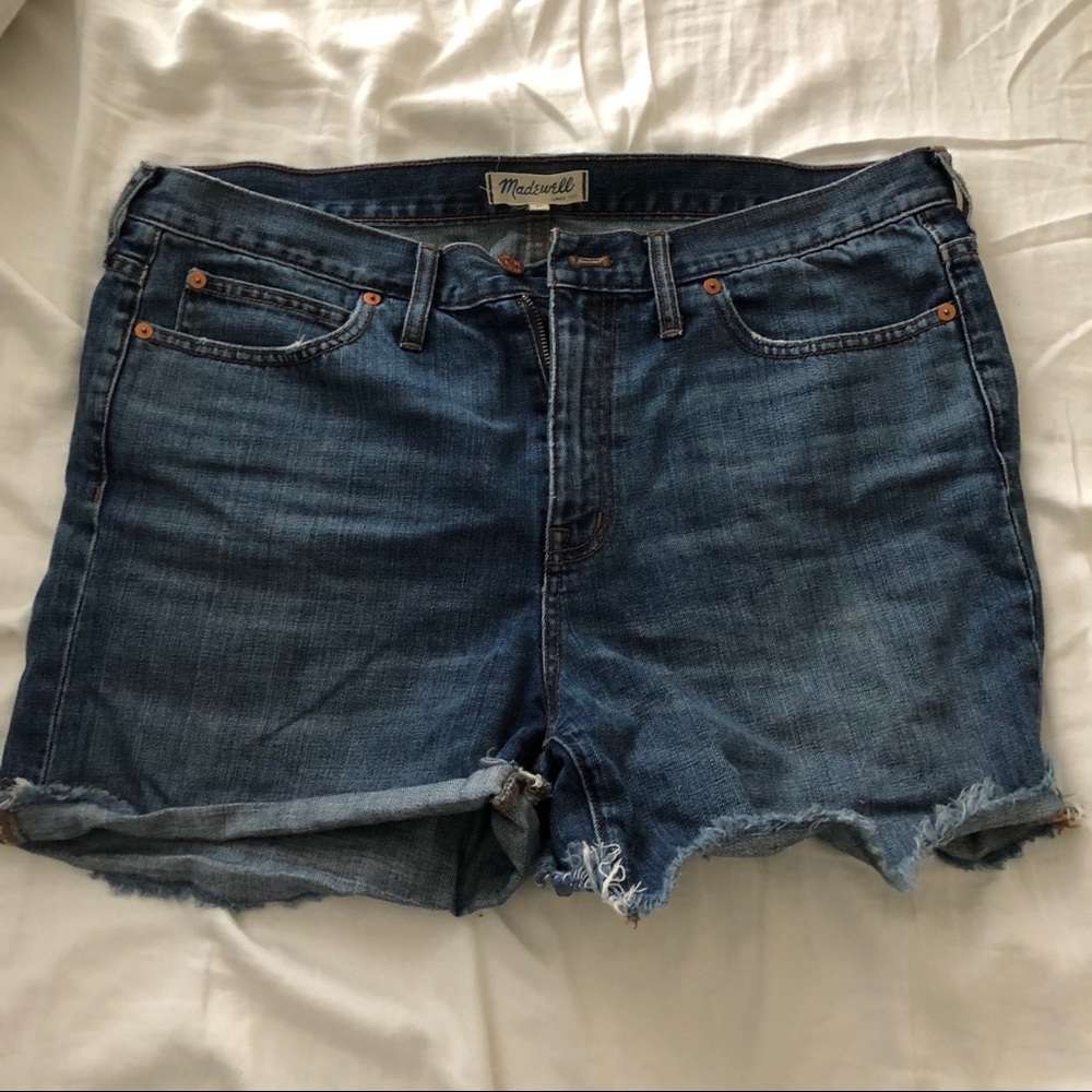 Madewell blue denim shorts
